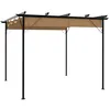Image de vidaXL Pergola met uittrekbaar dak 180 g/m² 3x3 m staal taupe