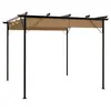 Image de vidaXL Pergola avec toit rétractable taupe 3x3 m acier 180 g/m²