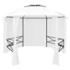 Image de vidaXL Chapiteau de jardin avec rideaux 360x312x265 cm Blanc 180 g/m²