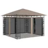 Image de vidaXL Belvédère avec moustiquaire 3x3x2,73 m Taupe 180 g/m²