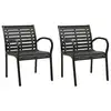 Image de vidaXL Chaises de jardin lot de 2 Acier et WPC Noir