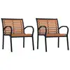 Image de vidaXL Chaises de jardin lot de 2 Acier et WPC Noir et marron