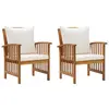 Image de vidaXL Chaises de jardin avec coussins lot de 2 Bois d'acacia massif
