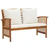 Image de vidaXL Banc de jardin avec coussins 119 cm Bois solide d'acacia
