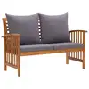 Image de vidaXL Banc de jardin avec coussins 119 cm Bois solide d'acacia