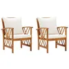 Image de vidaXL Chaises de jardin avec coussins lot de 2 Bois d'acacia massif