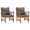Image de vidaXL Chaises de jardin avec coussins lot de 2 Bois d'acacia massif