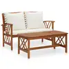 Image de vidaXL Salon de jardin 2 pcs avec coussins bois d'acacia solide