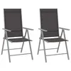 Image de vidaXL Chaises de jardin pliables lot de 2 Textilène Noir