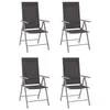 Image de vidaXL Chaises de jardin pliables lot de 4 Textilène Noir