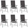 Image de vidaXL Chaises de jardin pliables lot de 6 Textilène Noir