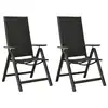 Image de vidaXL Chaises pliables de jardin lot de 2 Textilène et aluminium Noir