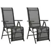 Image de vidaXL Chaises inclinables de jardin lot de 2 Textilène et aluminium