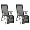 Image de vidaXL Chaises de jardin lot de 2 Textilène et aluminium Argenté