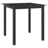 Image de vidaXL Table de jardin Noir 80x80x74 cm Aluminium et verre