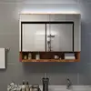 Image de vidaXL Armoire à miroir de salle de bain LED Chêne 80x15x60 cm MDF