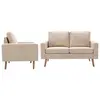 Image de vidaXL Ensemble de canapés 2 pcs Tissu Crème