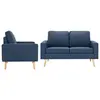 Image de vidaXL Ensemble de canapé 2 pcs Tissu Bleu
