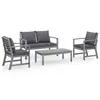 Image de vidaXL Salon de jardin 4 pcs avec coussins Bois d'acacia solide