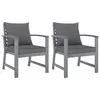 Image de vidaXL Chaises de jardin lot de 2 avec coussins gris foncé Bois acacia
