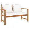 Image de vidaXL Banc de jardin avec coussin crème 120 cm Bois solide d'acacia