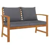 Image de vidaXL Banc de jardin 120cm et coussin gris foncé Bois solide d'acacia