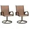 Image de vidaXL Chaises pivotantes de jardin lot de 2 Textilène et acier Marron