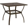 Image de vidaXL Table de jardin en acier Marron 81,5 x 81,5 x 72 cm