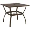 Image de vidaXL Table de jardin Marron 81,5x81,5x72 cm Acier