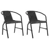 Image de vidaXL Chaises de jardin lot de 2 Plastique Rotin et acier 110 kg