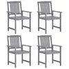 Image de vidaXL Chaises de jardin lot de 4 Bois massif d'acacia Gris