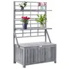 Image de vidaXL Boîte de rangement avec treillis Gris 99x55x160cm Acacia solide