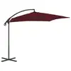 Image de vidaXL Parasol de jardin en porte-à-faux mât en acier rouge bordeaux