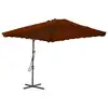 Image de vidaXL Parasol de jardin avec mât en acier terre cuite 250x250x230 cm