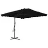 Image de vidaXL Parasol de jardin avec mât en acier noir 250x250x230 cm