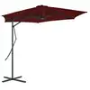 Image de vidaXL Parasol de jardin avec mât en acier rouge bordeaux 300x230 cm