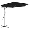 Image de vidaXL Parasol de jardin avec mât en acier noir 300x230 cm