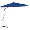 Image de vidaXL Parasol de jardin avec mât en acier bleu 300x230 cm