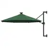 Image de vidaXL Parasol mural de jardin avec LED 300 cm vert