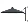 Image de vidaXL Parasol mural de jardin avec LED 300 cm anthracite