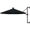 Image de vidaXL Parasol mural de jardin avec LED 300 cm noir