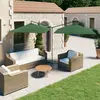 Image de vidaXL Parasol de jardin double avec mât en acier Vert 600x300 cm
