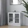 Image de vidaXL Armoire à vitrine Blanc 82,5x30,5x80 cm Bois d'ingénierie