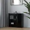 Image de vidaXL Armoire à vitrine noir 82,5x30,5x80 cm Bois d'ingénierie