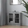 Image de vidaXL Armoire à vitrine Gris béton 82,5x30,5x80 cm Bois d'ingénierie