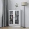 Image de vidaXL Armoire à vitrine Blanc 82,5x30,5x115 cm Bois d'ingénierie