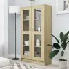 Image de vidaXL Armoire à vitrine Chêne sonoma 82,5x30,5x150 cm Bois ingénierie