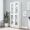 Image de vidaXL Armoire à vitrine Blanc 82,5x30,5x185 cm Bois d'ingénierie