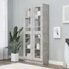 Image de vidaXL Armoire à vitrine Gris béton 82,5x30,5x185,5 cm Bois ingénierie