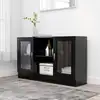 Image de vidaXL Armoire à vitrine Noir 120x30,5x70 cm Bois d'ingénierie